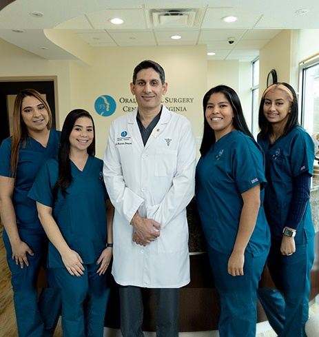 Oral surgeon and team members