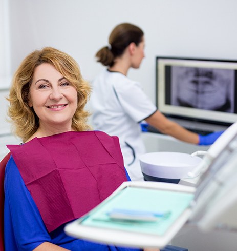 a dental patient smiling 
