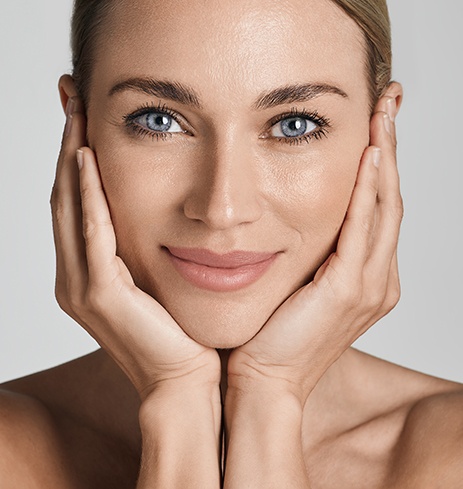 Portrait of beautiful woman with smooth skin
